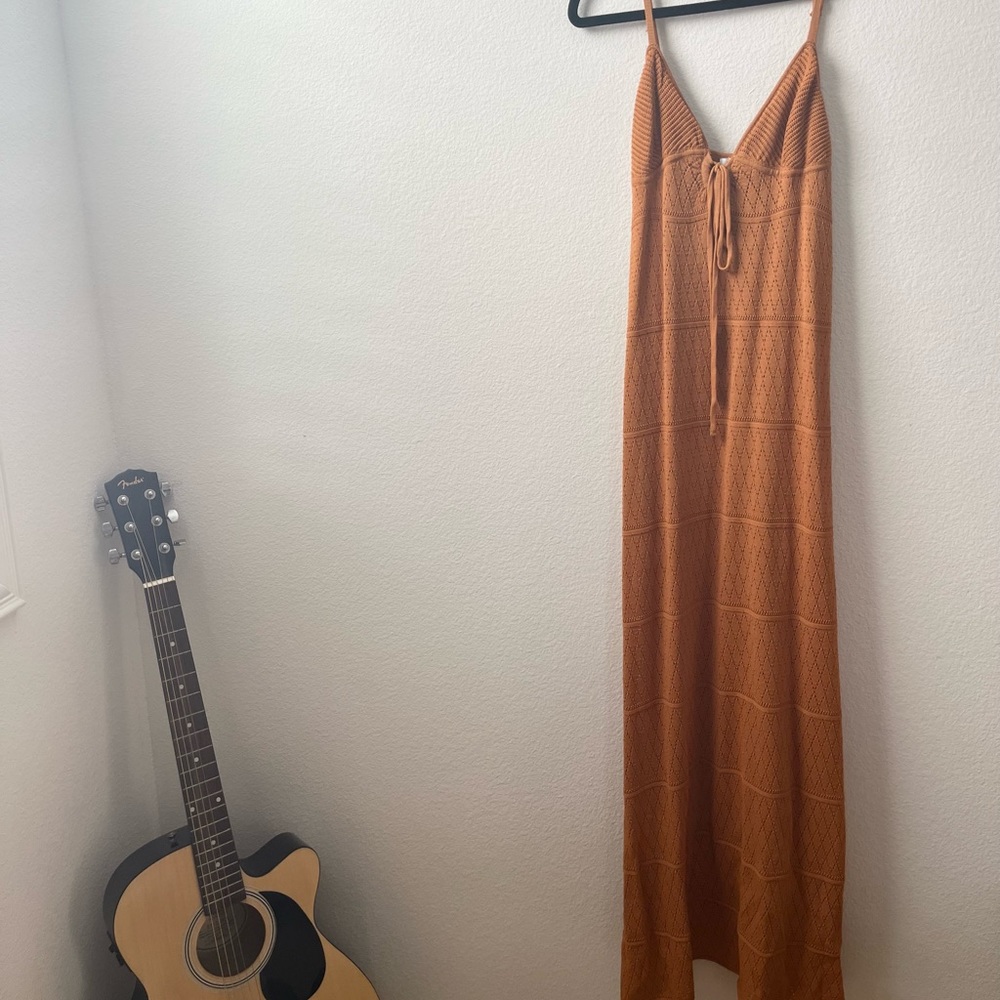 NWOT Crochet Boho Style Maxi Dress with liner